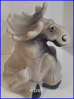 Vintage Big Sky Carvers Phyllis Driscoll Ceramic Gray Moose Cookie Jar 12 X 9