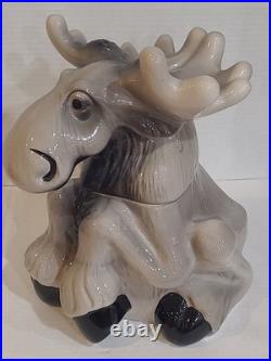 Vintage Big Sky Carvers Phyllis Driscoll Ceramic Gray Moose Cookie Jar 12 X 9