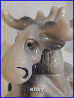 Vintage Big Sky Carvers Phyllis Driscoll Ceramic Gray Moose Cookie Jar 12 X 9
