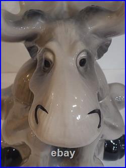 Vintage Big Sky Carvers Phyllis Driscoll Ceramic Gray Moose Cookie Jar 12 X 9