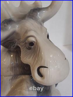 Vintage Big Sky Carvers Phyllis Driscoll Ceramic Gray Moose Cookie Jar 12 X 9
