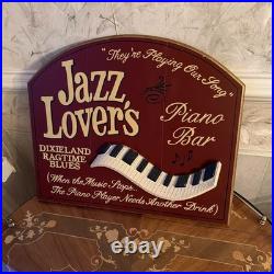 Vintage Big Sky Carvers Piano Bar Jazz Lovers Tavern Wood Sign Wall Hanging