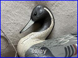 Vintage Big Sky Carvers Pintail Wood Decoy Duck Front Weight Anchor Glass Eyes