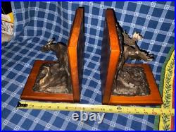 Vintage Big Sky Carvers Wildlife Bookends Bullmoose & Cow & Calf by Willie 76