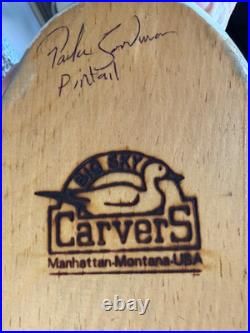 Vintage Big Sky Carvers Wood Pintail Duck Decoy Artist Signed Parker Goodman-20