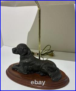 Vintage Bronze Labrador Retriever Hunting Dog Sculpture Lamp Big Sky Carvers