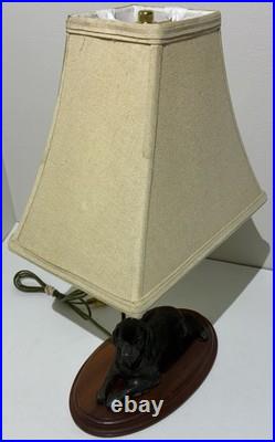 Vintage Bronze Labrador Retriever Hunting Dog Sculpture Lamp Big Sky Carvers