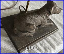 Vintage Bronze Labrador Retriever Hunting Dog Sculpture Lamp Big Sky Carvers