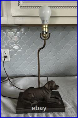 Vintage Bronze Labrador Retriever Hunting Dog Sculpture Lamp Big Sky Carvers
