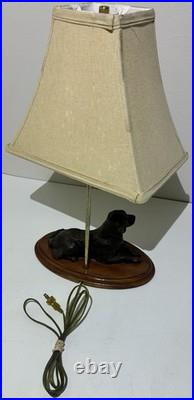 Vintage Bronze Labrador Retriever Hunting Dog Sculpture Lamp Big Sky Carvers