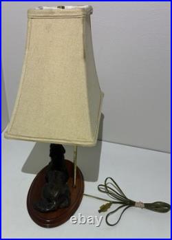 Vintage Bronze Labrador Retriever Hunting Dog Sculpture Lamp Big Sky Carvers