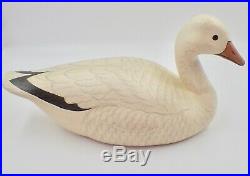 Vintage Carvers Big Sky Carved Wooden Duck Decoy White with Black Tail