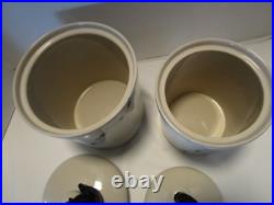 Vintage Ceramic Big Sky Carvers Barefoot Footprints 2 canisters 10.75T 1980's