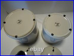 Vintage Ceramic Big Sky Carvers Barefoot Footprints 2 canisters 10.75T 1980's