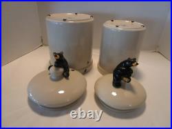 Vintage Ceramic Big Sky Carvers Barefoot Footprints 2 canisters 10.75T 1980's