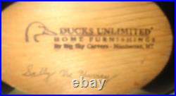 Vintage Ducks Unlimited Canvasback Drake Duck Decoy Signed Sally MC Murray