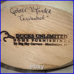 Vintage Ducks Unlimited Signed Canvasback Decoy Big Sky Carvers Curette ViKander