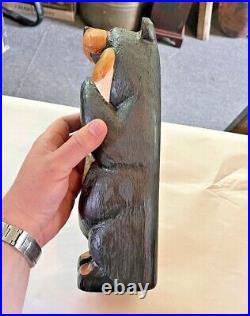 Vintage Hand-Carved Wood Big Sky Carvers Jeff Fleming Bear Figure, 12