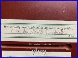 Vintage Hand Made Painted Wood Big Sky Carvers Montana Golf Golfer Sign Wall Art