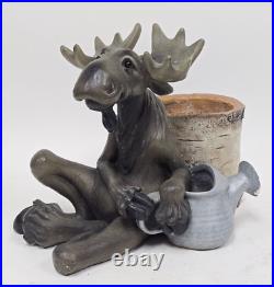 Vintage Moose Lovers Big Sky Carvers Bearfoots Mooses Planter Cabin Woods