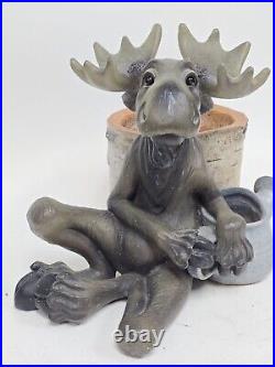 Vintage Moose Lovers Big Sky Carvers Bearfoots Mooses Planter Cabin Woods