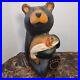 Vintage-Rare-Jeff-Fleming-Big-Sky-Carvers-Black-Bear-15Solid-Wood-Carving-Art-01-egfb