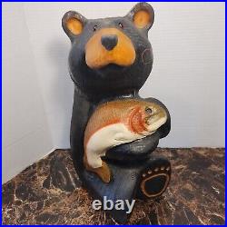 Vintage Rare Jeff Fleming Big Sky Carvers Black Bear 15Solid Wood Carving Art