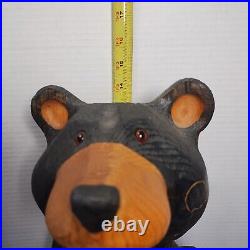 Vintage Rare Jeff Fleming Big Sky Carvers Black Bear 15Solid Wood Carving Art