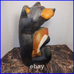 Vintage Rare Jeff Fleming Big Sky Carvers Black Bear 15Solid Wood Carving Art