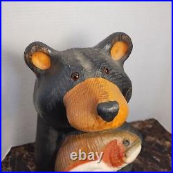 Vintage Rare Jeff Fleming Big Sky Carvers Black Bear 15Solid Wood Carving Art