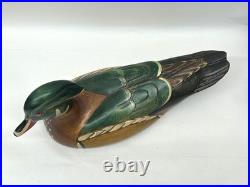 Vintage Wood Duck Drake Decoy Ducks Unlimited Signed Kristy Jones 16