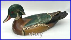 Vintage Wood Duck Drake Decoy Ducks Unlimited Signed Kristy Jones 16