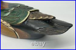 Vintage Wood Duck Drake Decoy Ducks Unlimited Signed Kristy Jones 16
