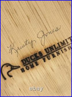 Vintage Wood Duck Drake Decoy Ducks Unlimited Signed Kristy Jones 16