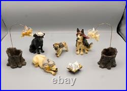 Vtg 2002 Big Sky Carvers Canine Dogtivity Dog Nativity 9 Piece Set with Box READ