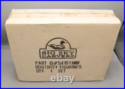 Vtg 2002 Big Sky Carvers Canine Dogtivity Dog Nativity 9 Piece Set with Box READ