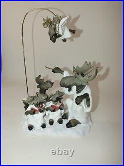 Vtg BEARFOOTS MOOSE FAMILY CHRISTMAS CAROLS 5 Figures withAngel Big Sky Carvers