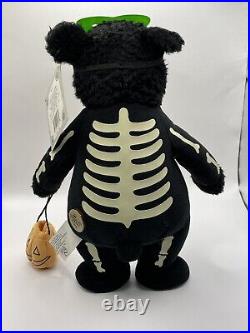 Vtg. Big Sky Carvers Barefoot Bones Plush Bear Halloween Decor Glows In Dark NWT