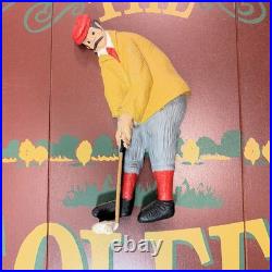 Vtg Big Sky Carvers Golf Sign Wall Art Hand Painted Wooden Pub Style Grandpacore