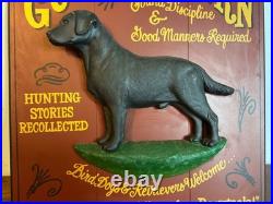 Vtg Big Sky Carvers Gun Dog Tavern Wood Sign 3D Golden Retriever Plaque 19 x 16