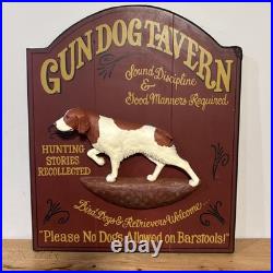Vtg Big Sky Carvers Gun Dog Tavern Wood Sign 3D Hunting Setter Pointer Plaque
