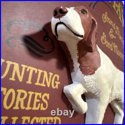 Vtg Big Sky Carvers Gun Dog Tavern Wood Sign 3D Hunting Setter Pointer Plaque