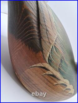 Vtg. Big Sky Carvers Hd. Crvd Wood Duck Drake Decoy Fig. W Turned Head. Heavy