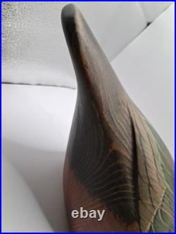 Vtg. Big Sky Carvers Hd. Crvd Wood Duck Drake Decoy Fig. W Turned Head. Heavy