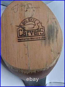 Vtg. Big Sky Carvers Hd. Crvd Wood Duck Drake Decoy Fig. W Turned Head. Heavy