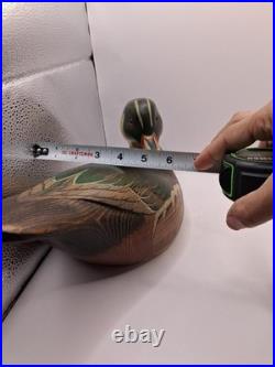 Vtg. Big Sky Carvers Hd. Crvd Wood Duck Drake Decoy Fig. W Turned Head. Heavy