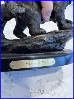 Vtg Big Sky Carvers Keep Up Bear & Cub Bronze Marc Pierce Statue Figurine