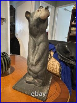 Vtg Big Sky Carvers Wooden Carved Golfing Bear Western Pine 20Montana No Club