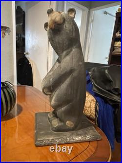 Vtg Big Sky Carvers Wooden Carved Golfing Bear Western Pine 20Montana No Club