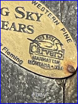 Vtg Big Sky Carvers Wooden Carved Golfing Bear Western Pine 20Montana No Club